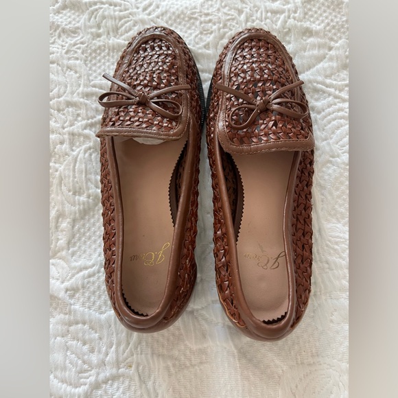 Classic woven leather loafers with bow Brown size 7 J. Crew - Picture 3 of 6